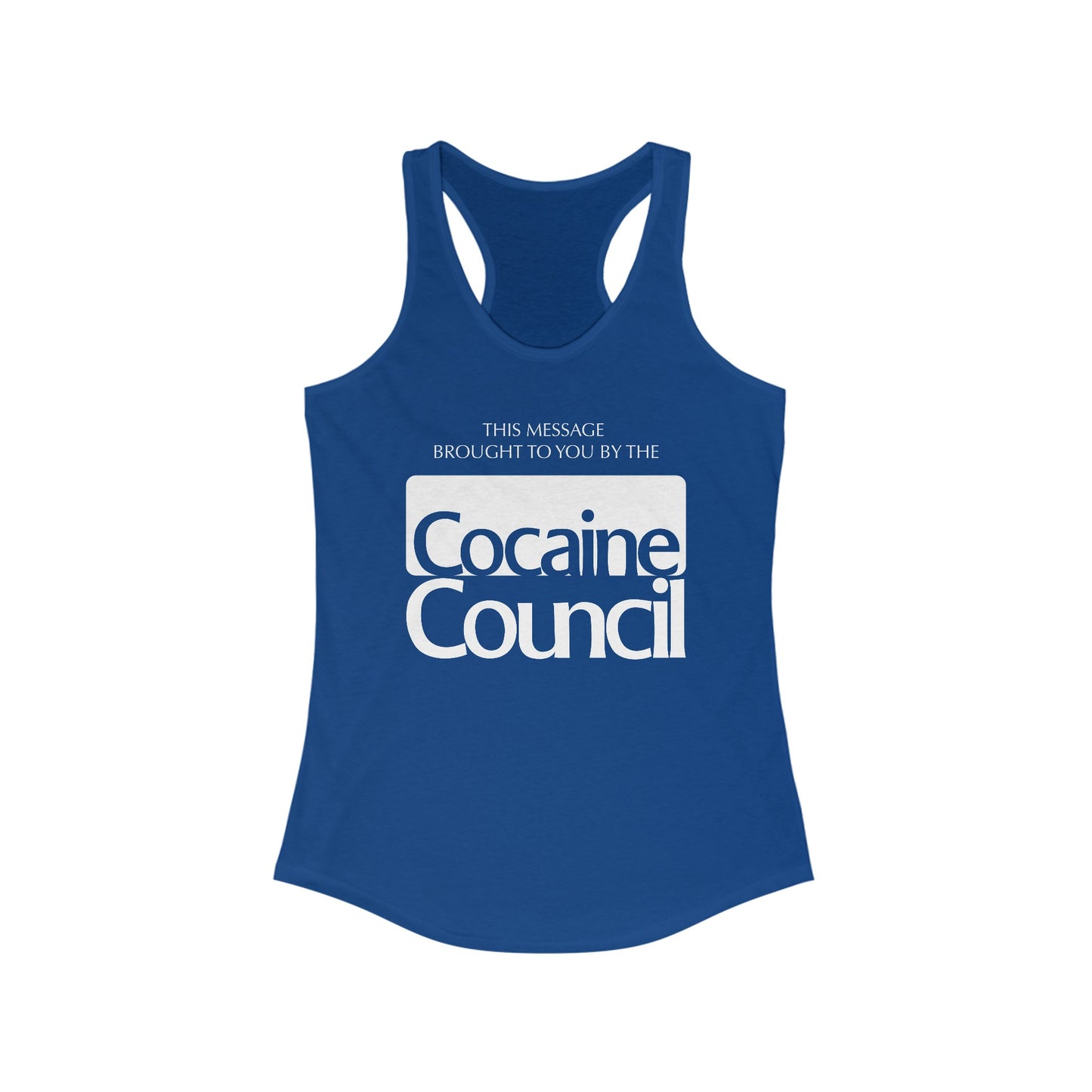 Cocaine Council women's racerback tank top