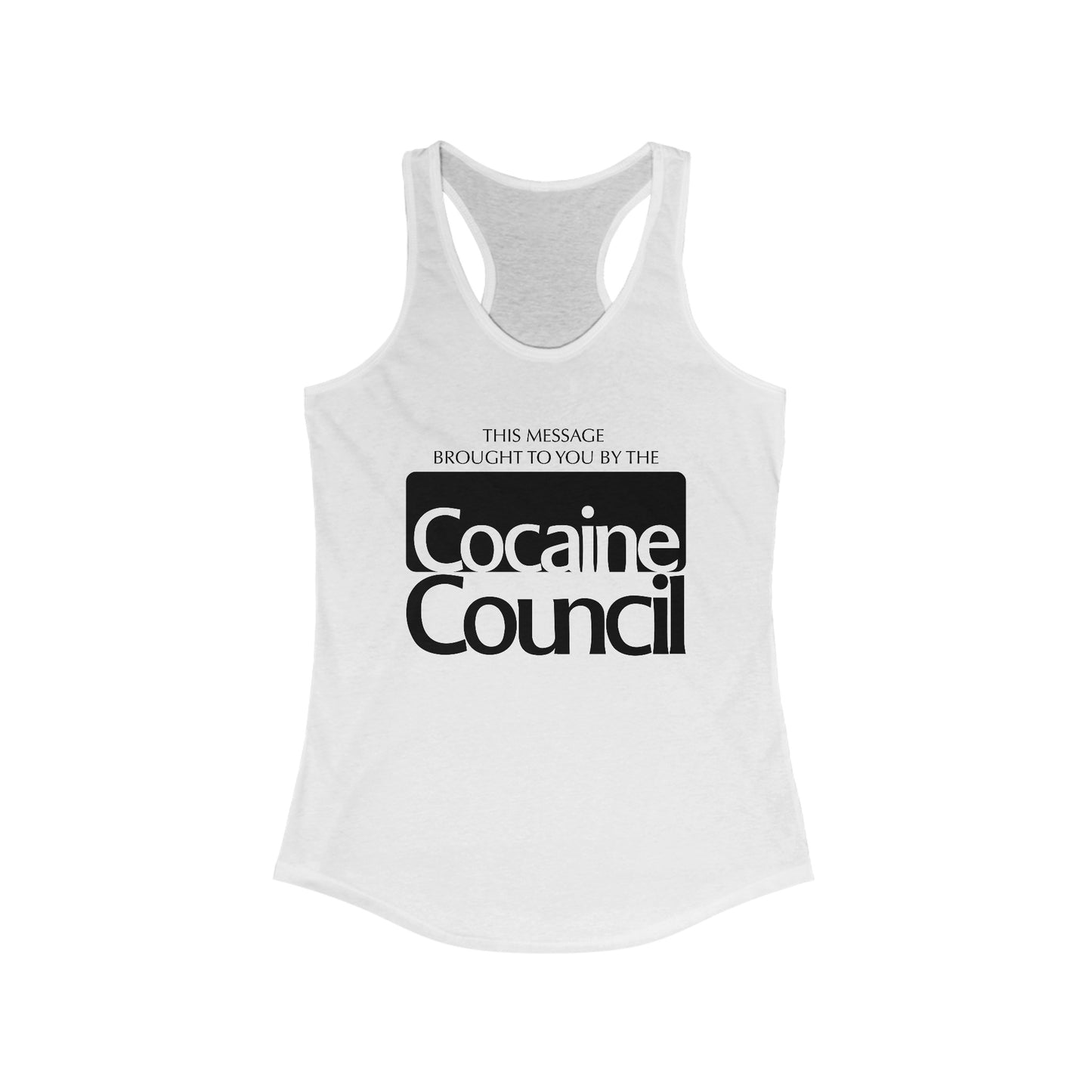 Cocaine Council women's racerback tank top