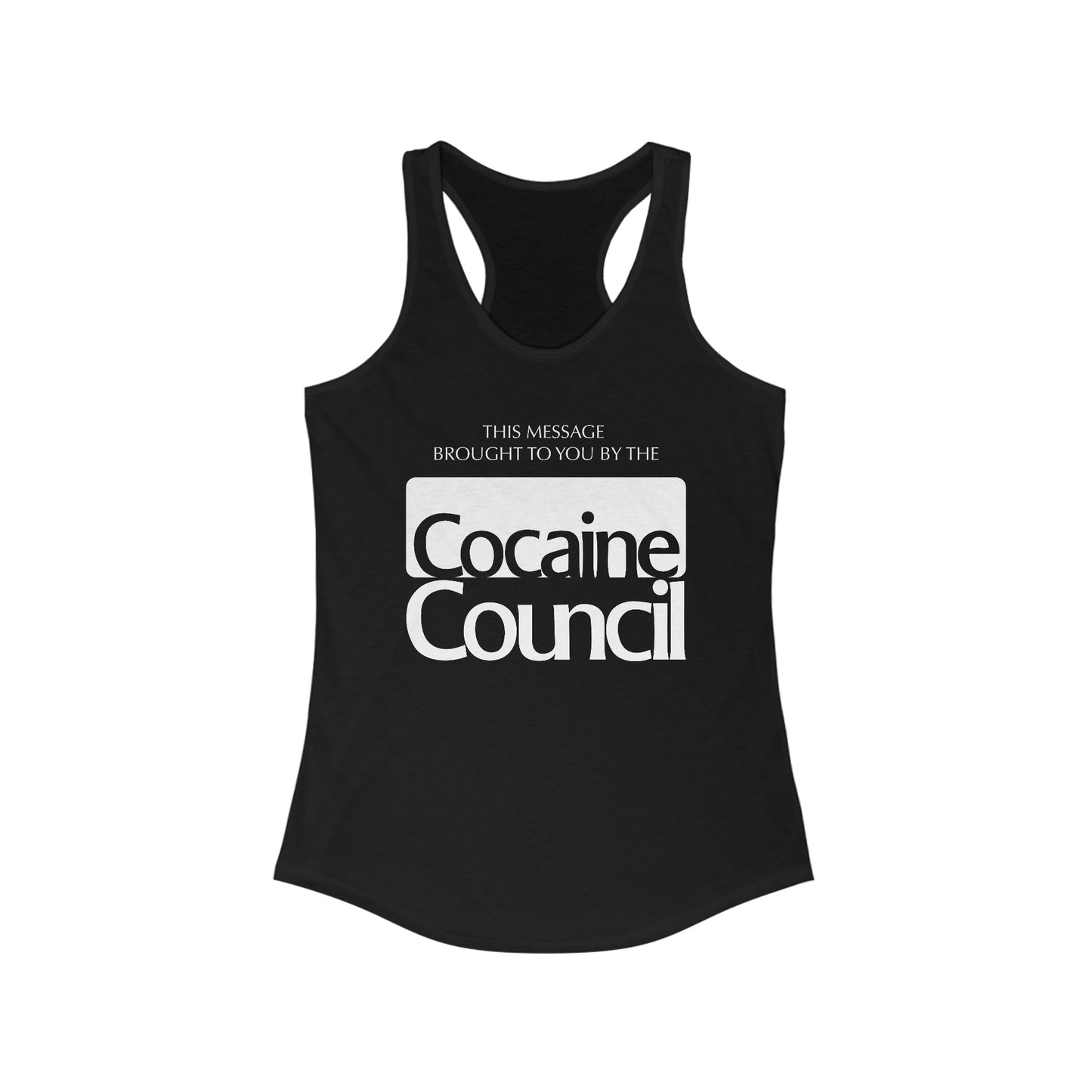 Cocaine Council women's racerback tank top